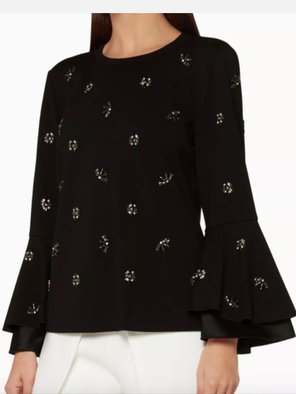 KOLBI HALPERIN Black Mylene Blouse Size XL